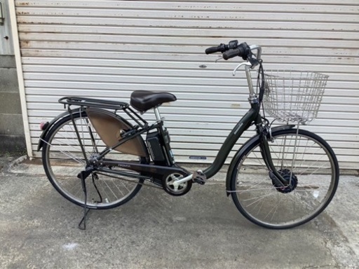 20 ブリヂストン最新機種電動自転車FRONTIA26インチカーキ色アルミ