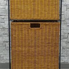 INT-172 ラタン 2段 収納ラック 籐家具 アンティーク ...