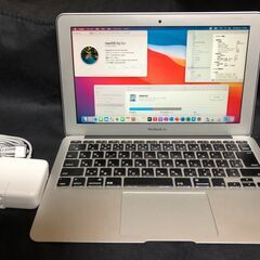 「MacBook Air 11インチ Mid 2013 MD711J/A(Core-i5/4GB/128GB)」 Core i5搭載 /メモリー4GB / SSD-128GB / MacOS(Big Sur)とOffice2019・Bootcamp側はWin10とOffice2010で選択起動可能 / Webカメラ / Bluetooth / 無線LAN /中古品