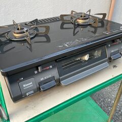 ★動作〇 保証有★ 都市ガス コンロ リンナイ KGDM64BK2R 2018年製 2口 グリル 押しボタン RT64JH2 