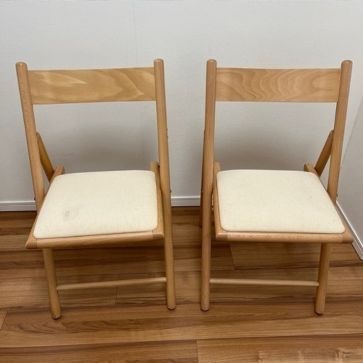 無印良品 MUJI ブナ材 折りたたみ椅子2脚セット