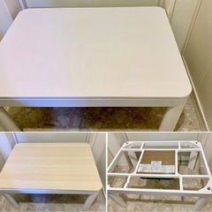 [山善] 【直接お渡し限定】カジュアル テーブル 幅80cm×奥行60cm ホワイト　白　秋冬前におすすめ☆の画像