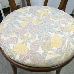 レトロ ダイニングチェア 座面回転式 大塚家具 花柄 食卓椅子 KG-TS-0160 イス 西岡店の画像