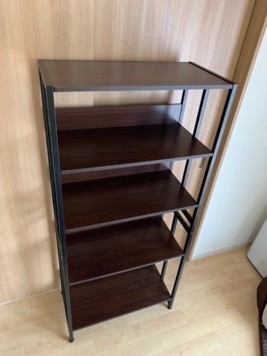美品　収納棚　シェルフ　ダークブラウン