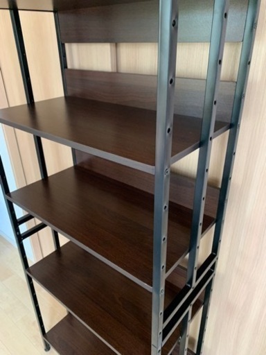 美品　収納棚　シェルフ　ダークブラウン