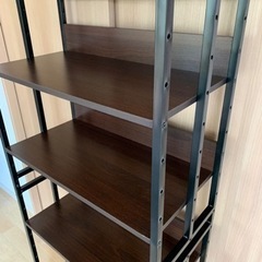 美品　収納棚　シェルフ　ダークブラウンの画像