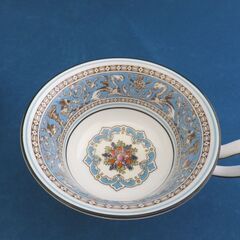 ウェッジウッド ① フロレンティーンターコイズ ティーカップ&ソーサー ピオニー ブルー系 紅茶 WEDGWOOD 札幌 西岡店の画像
