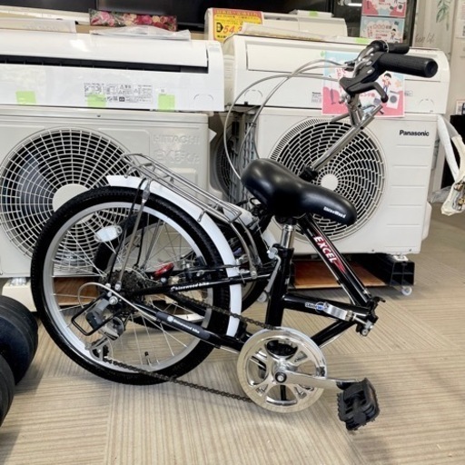 【超美品‼️】シャインウッド 20インチ 折りたたみ式自転車 シティサイクル 6段変速ギア ブラック♪