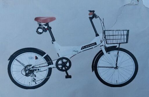 新品★折りたたみ自転車★２０インチ★ACE BUDDY AIT 206-5★ホワイト★シマノ6段変速