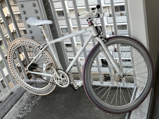 自転車　ホワイト　カスタム
