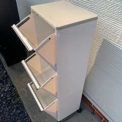 [お取り引き者決定]資源ごみ分別ワゴン　ワイド3段43Lの画像