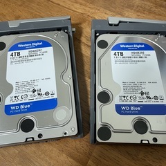 WD 4TBハードディスク（3.5インチ、5400rpm）2個セット