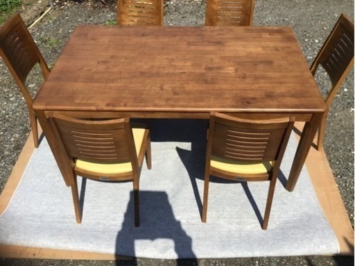 引渡済　中古　TOYO FURNITURE ダイニング7点セット　黄色