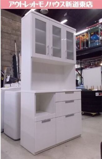 ニトリ キッチンボード 食器棚(ダリア100KB WH)コンセント付き