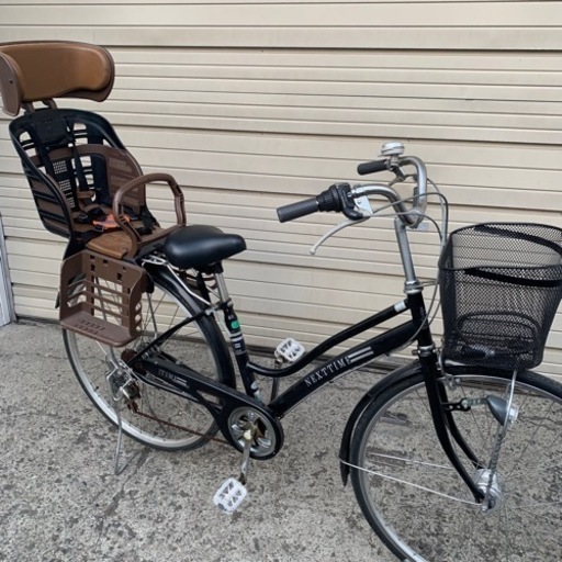 4/5 終 27㌅ 自転車 6段変速 シティサイクル ママチャリ チャイルドシート付 菊