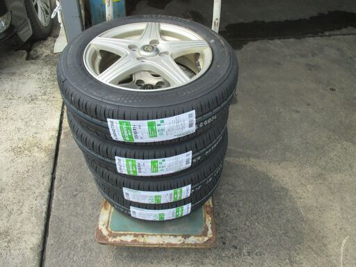 ★安い★155/65R14 新品タイヤ&中古アルミ付き KUMHO 軽自動車用
