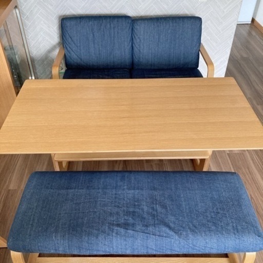 【短期出品】無印良品 リビングでもダイニングでも使えるテーブル・チェアセット