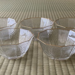 ガラス 十角小鉢　5個セット