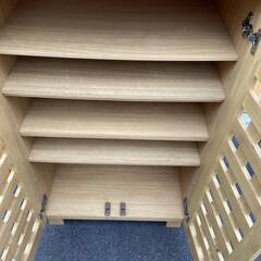 詳細不明 収納 シューズ ボックス ケース 靴箱 下駄箱木製の画像