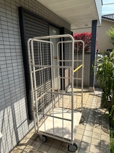 カゴ台車　コンテナ　折り畳み　スチール製