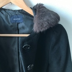 アンゴラ混合黒のコートの画像