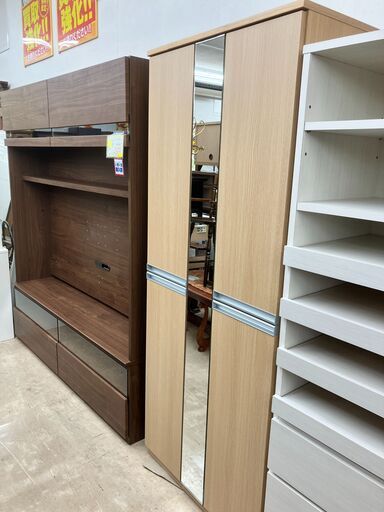 【未使用】美品 シューズボックス ミラー付き No.2926● ※現金、クレジット、ぺイペイ、スマホ決済対応※