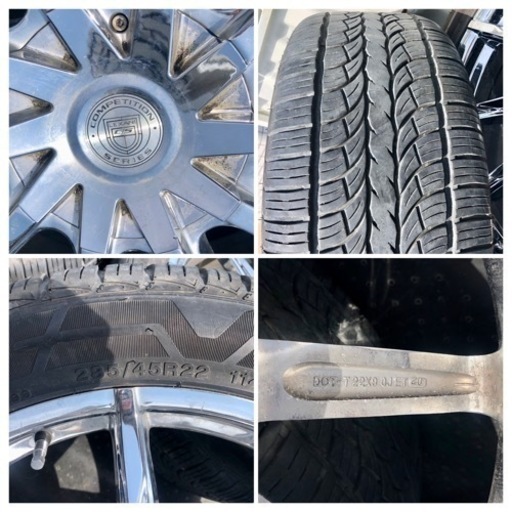 【バリ溝】キャデラック エスカレード 22インチ×9.0j ET20★285/45R22 タイヤ&ホイール【バリ山】