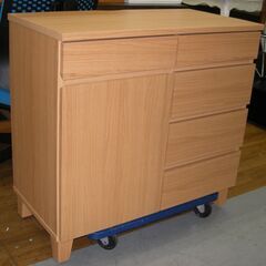 R333 ISSEIKI サイドボード ナチュラル 80 RYON SIDE BOARD 80 (MF-NA) 小型 キャビネット 幅80cm USED・美品