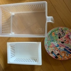 【今週100円】「後ろ二輪キャスターつきカゴ&突っ張り棒用カゴ&...