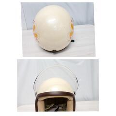 ☆T2535☆ ヘルメット レディース　ベージュ　　フラワーをモチーフ！の画像