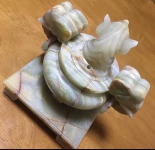 手彫り オニキス 玉 香炉 魔除