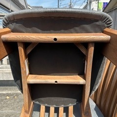 （値下げ）飛騨高山　工芸　無垢チェア　本革　4脚セットの画像