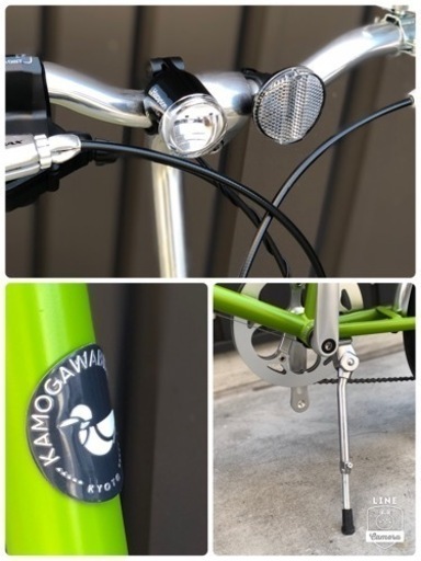 京都ブランドkamogawabikeディスクブレーキ ミニベロ LEDオート
