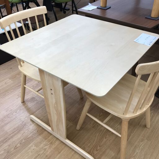 ★ジモティ割あり★ 幸家具会館 ダイニングセット2人用 ナチュラル H71×W75×D75 クリーニング済み KJ1783