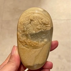 アフガンニスタンジェイド  孔雀天然石彫刻 Afghanista...