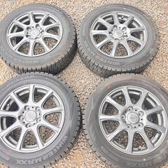スタッドレスタイヤ DUFACT アルミ15×6J 5穴 114.3 DUNLOP WINTER MAXX WM02 185/65R15  2020年  /  AJ-0462-P1   
