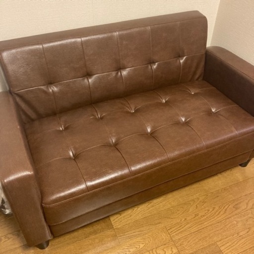 新大宮駅まで引き取りに来れる方‼️美品✨ ヴィンテージレザー調2人掛けソファ