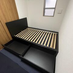 IKEAベッドフレーム+すのこ+引き出し