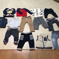 キッズ、ベビー服80サイズ　男の子　秋、冬用　有名ブランド ミキハウス  mikiHouse、maarookあり　全13着の画像