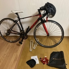 　GIANT DEFY ALUXX Sサイズ＋ヘルメット、ボトルゲージ、ラック？、メッシュキャップの5点セットの画像