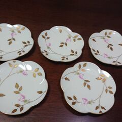 ★香蘭社　湯呑　銘々皿＋フォーク　各5組セット★