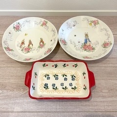 【1度のみ使用】ピーターラビット パスタカレー皿 グラタン皿 3...