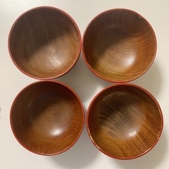 木製　汁椀　4個セット