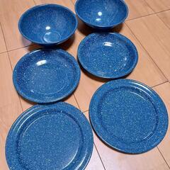 キャンプ　アウトドア　ホーロー皿　ボウル