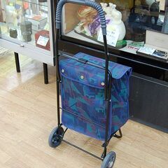 ショッピングカート ネイビー系 キャリーカート 買い物用カート 二輪 ターンロック 反射板付き 札幌市 清田区 平岡の画像