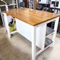 IKEA アイランドキッチン キッチンカウンター ナチュラル 白 幅120