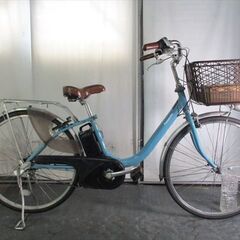 C647★整備済み　中古電動自転車★Panasonic　リチウムビビライトu【26インチ　水色　8Ah】