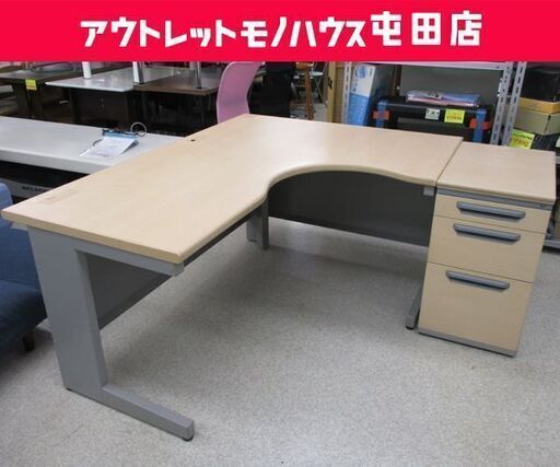 内田洋行 大型Ｌ字デスク 幅120cm FEED デスクシリーズ オフィスデスク ナチュラル系 ☆ 札幌市 北区 屯田
