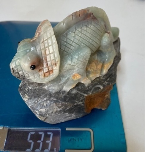 アマゾンナイトのトカゲ 天然石 パワーストーン 彫刻 激レア 希少