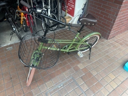 20インチ　かご付き　カーキ色